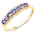 0.51 Carat Genuine Tanzanite and White Diamond 14K Yellow Gold Ring  DestGlow