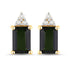 1.25 Carat Genuine Green Tourmaline and White Diamond 14K Yellow Gold Earrings  DestGlow