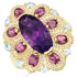 6.80 Carat Genuine Amethyst, Rhodolite and Blue Topaz .925 Sterling Silver Ring by Bids.com