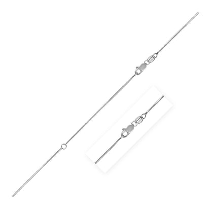 Extendable Box Chain in 14k White Gold (0.7mm)  DestGlow