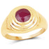 14K Yellow Gold Plated 1.65 Carat Genuine Glass Filled Ruby .925 Sterling Silver Ring by Bids.com