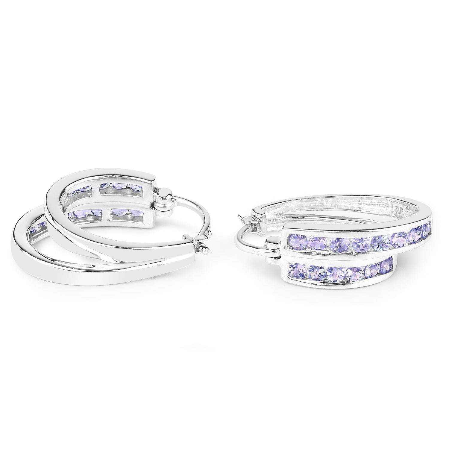 1.40 Carat Genuine Tanzanite .925 Sterling Silver Earrings  DestGlow