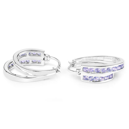 1.40 Carat Genuine Tanzanite .925 Sterling Silver Earrings  DestGlow