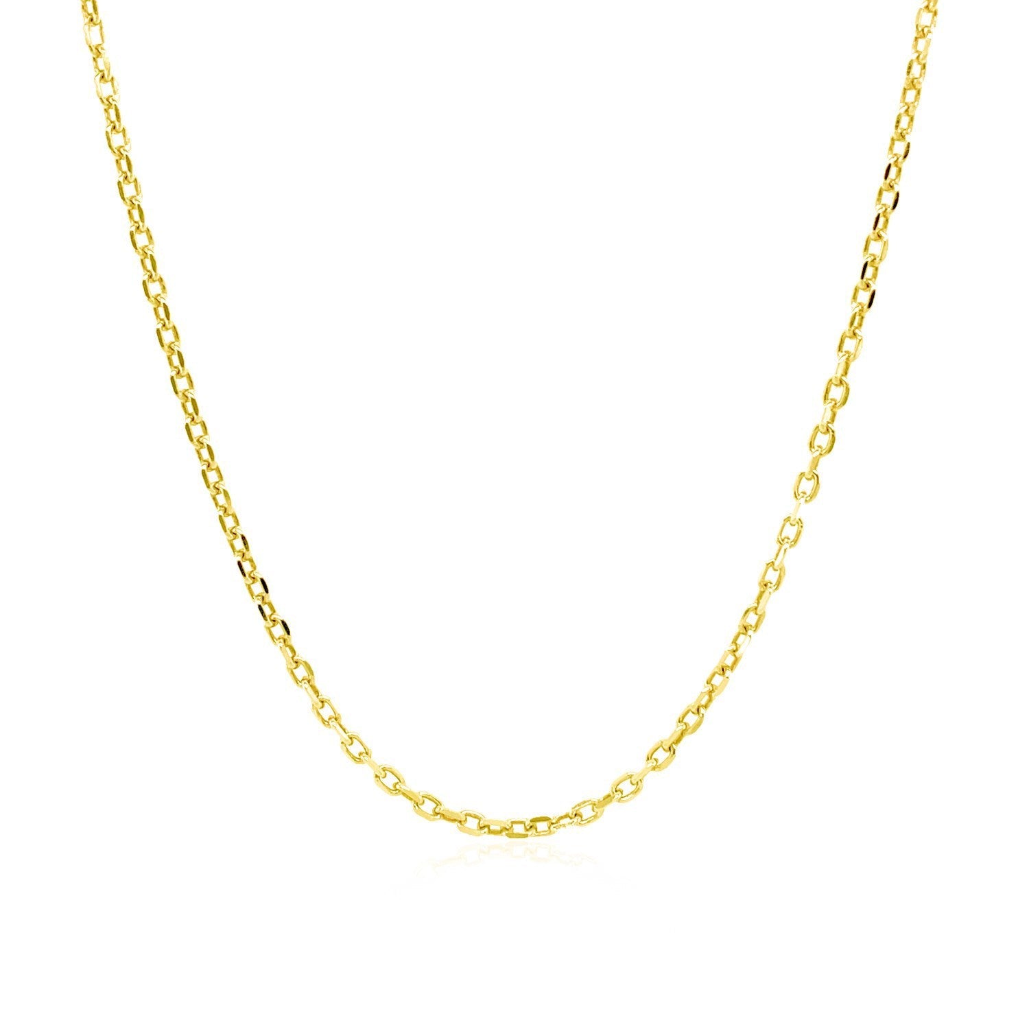 14k Yellow Gold Diamond Cut Cable Link Chain (1.50 mm) by Bids.com