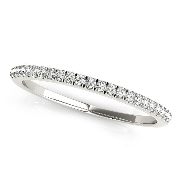 14k White Gold Classic Pave Set Diamond Wedding Band (1/8 cttw) by Bids.com
