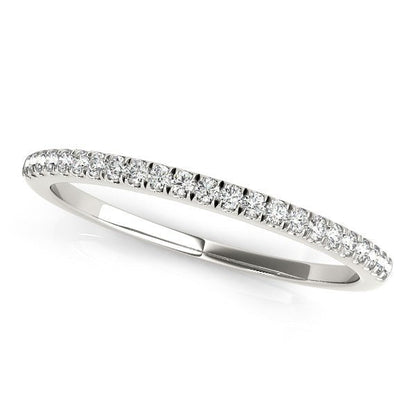 14k White Gold Classic Pave Set Diamond Wedding Band (1/8 cttw) by Bids.com
