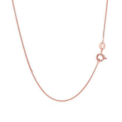 14k Rose Gold Diamond Cut Round Wheat Chain 0.6mm by Bids.com