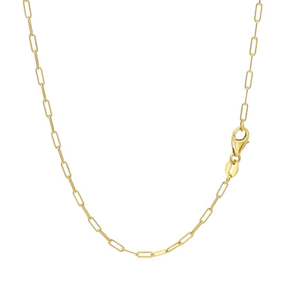 18K Yellow Gold Fine Paperclip Chain (1.50 mm) by Bids.com