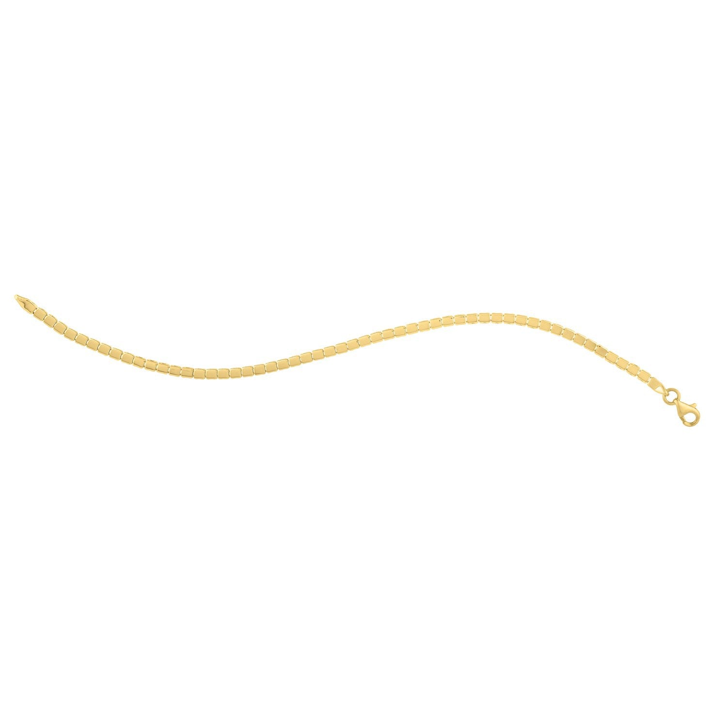 14k Yellow Gold 7 inch Mini Cube Bracelet (2.60 mm) by Bids.com