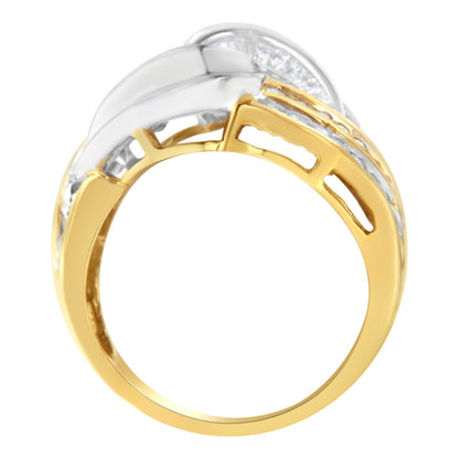 10KT Two-Toned Gold Diamond Bypass Ring (1 cttw, H-I Color, SI1-SI2 Clarity) by Bids.com