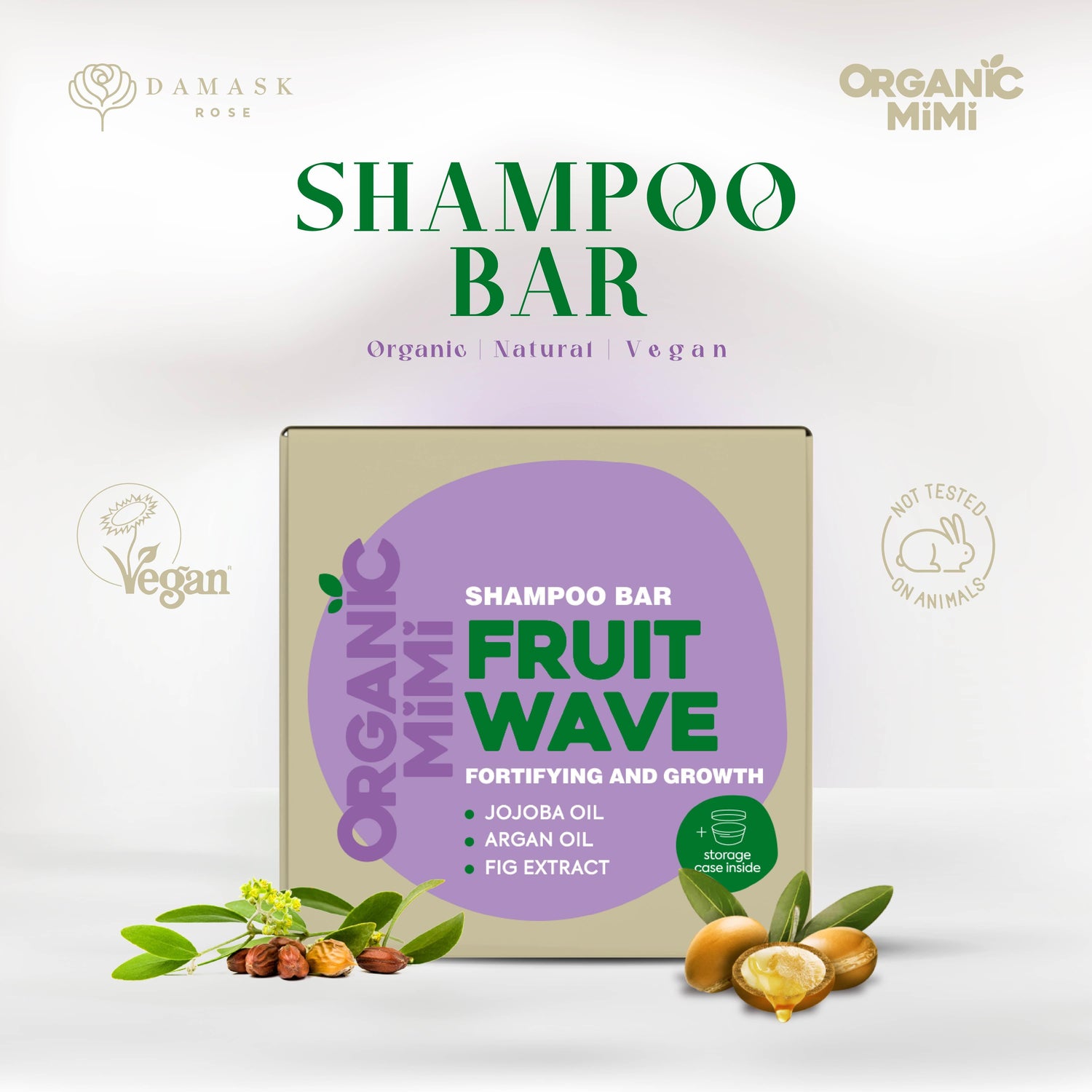 ORGANIC MIMI, FRUIT WAVE FORTIFYING AND GROWTH SHAMPOO BAR, 50 g by Damask Rose