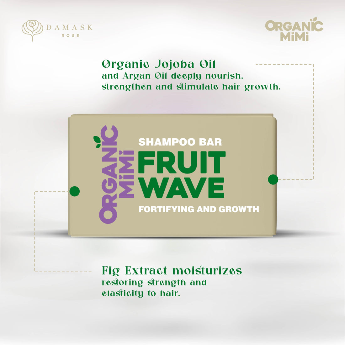 ORGANIC MIMI, FRUIT WAVE FORTIFYING AND GROWTH SHAMPOO BAR, 50 g by Damask Rose