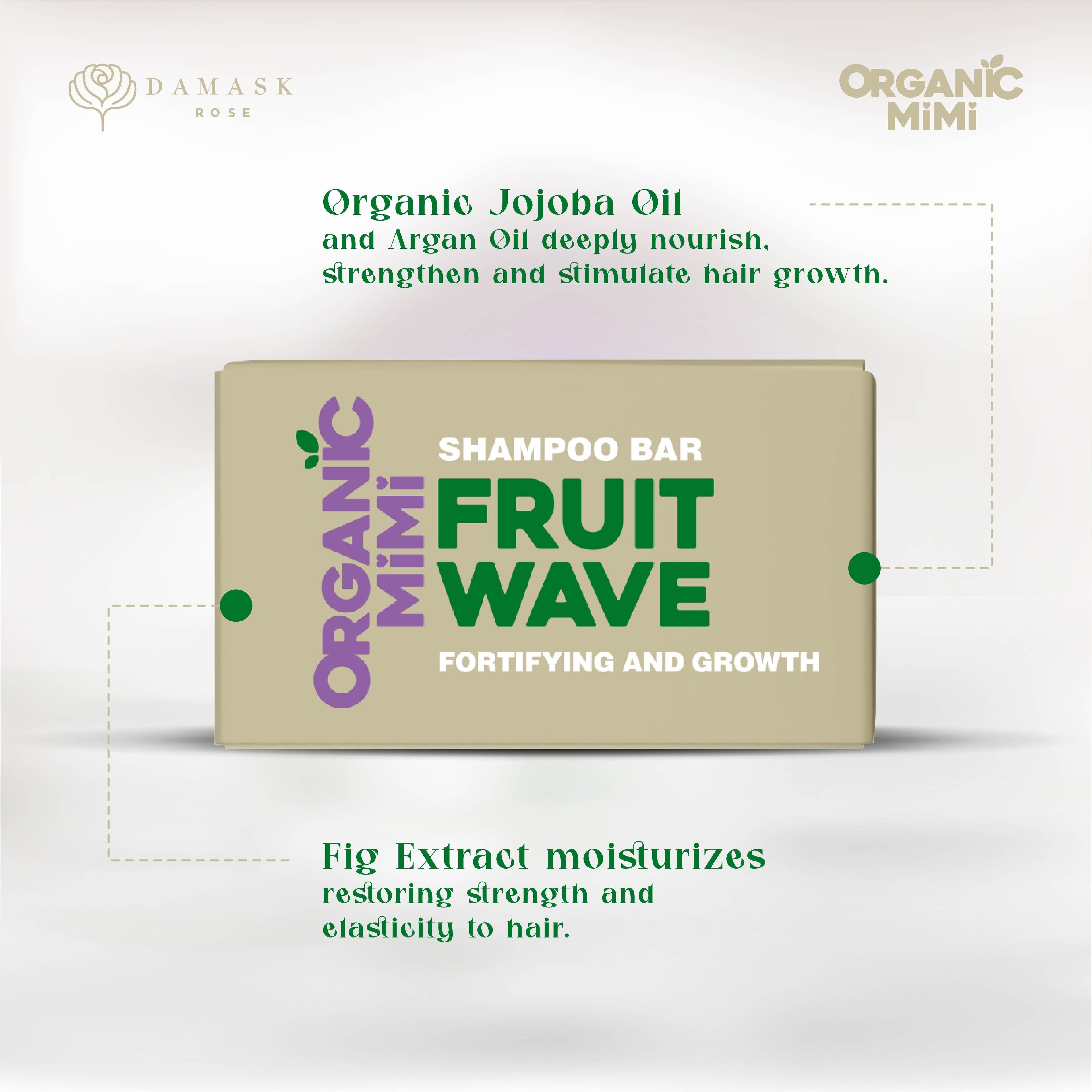 ORGANIC MIMI, FRUIT WAVE FORTIFYING AND GROWTH SHAMPOO BAR, 50 g by Damask Rose