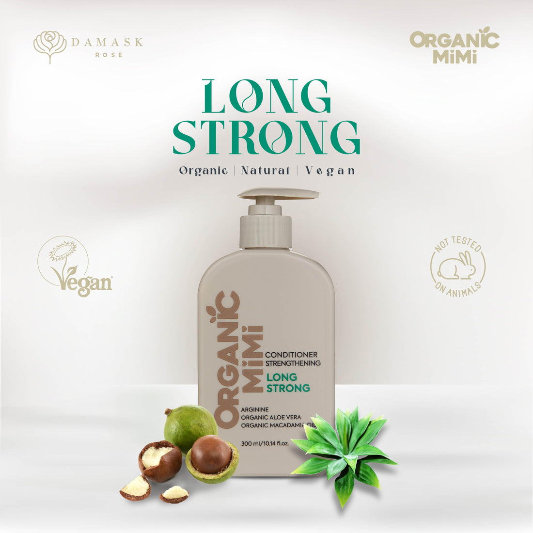 ORGANIC MIMI, CONDITIONER STRENGTHENING LONG STRONG, 300 ml by Damask Rose