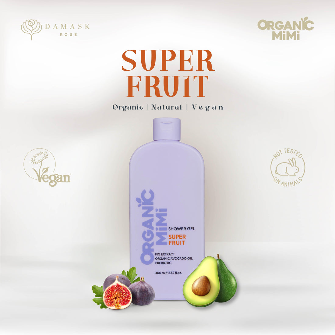 ORGANIC MIMI, SHOWER GEL SUPER FRUIT, 400 ml by Damask Rose