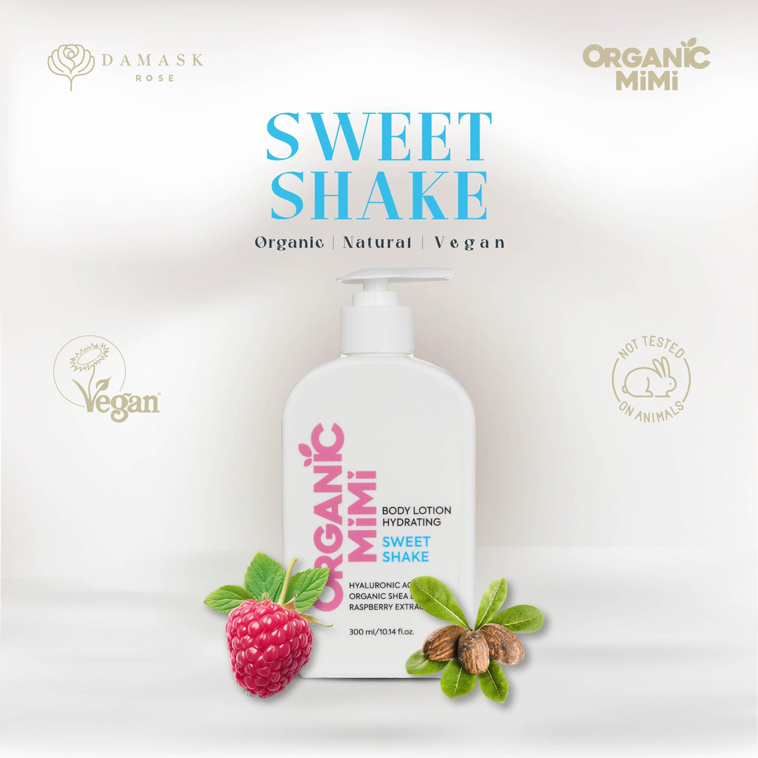 ORGANIC MIMI, BODY LOTION HYDRATING SWEET SHAKE, 300 ml by Damask Rose