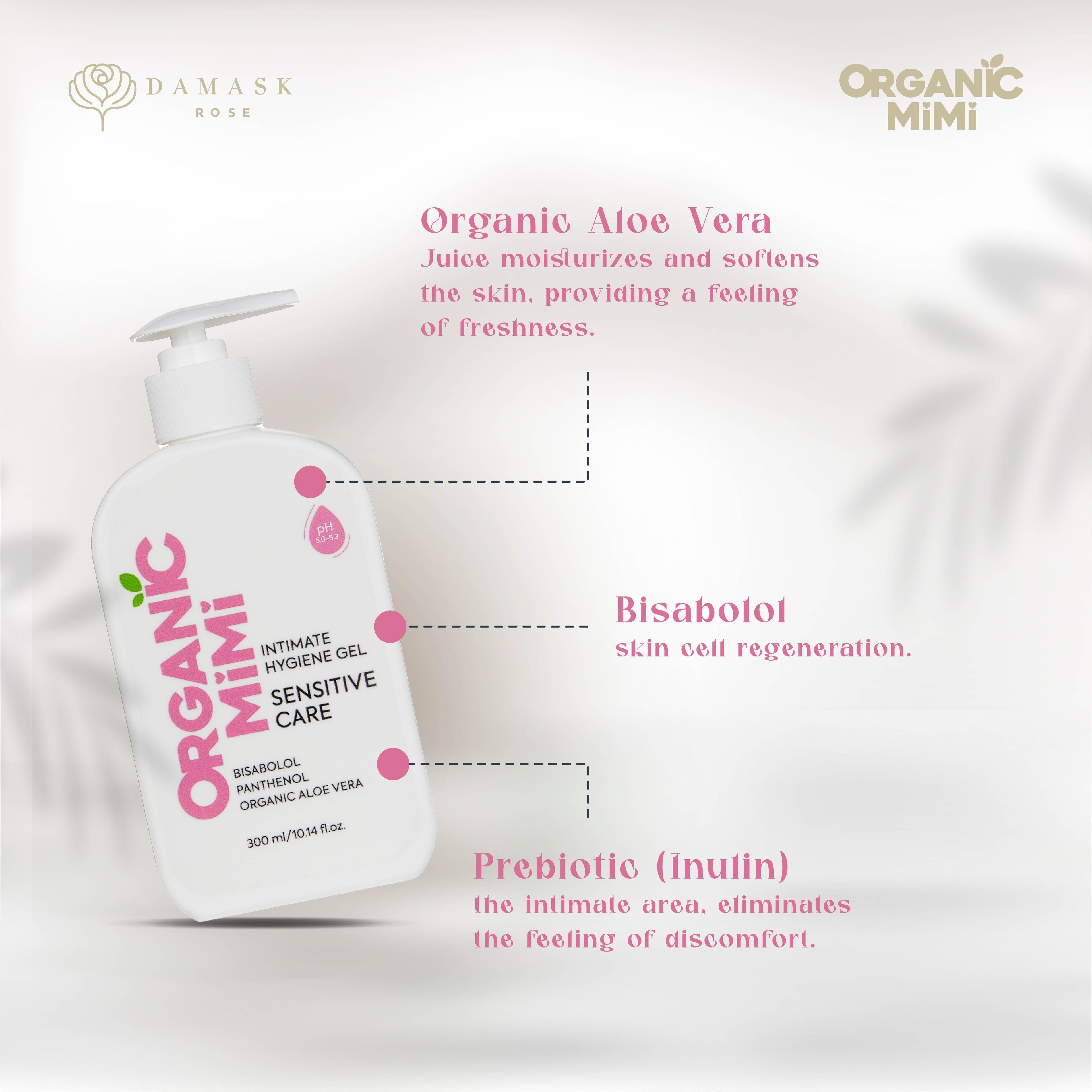 ORGANIC MIMI, INTIMATE HYGIENE GEL SENSITIVE CARE, 300 ml by Damask Rose