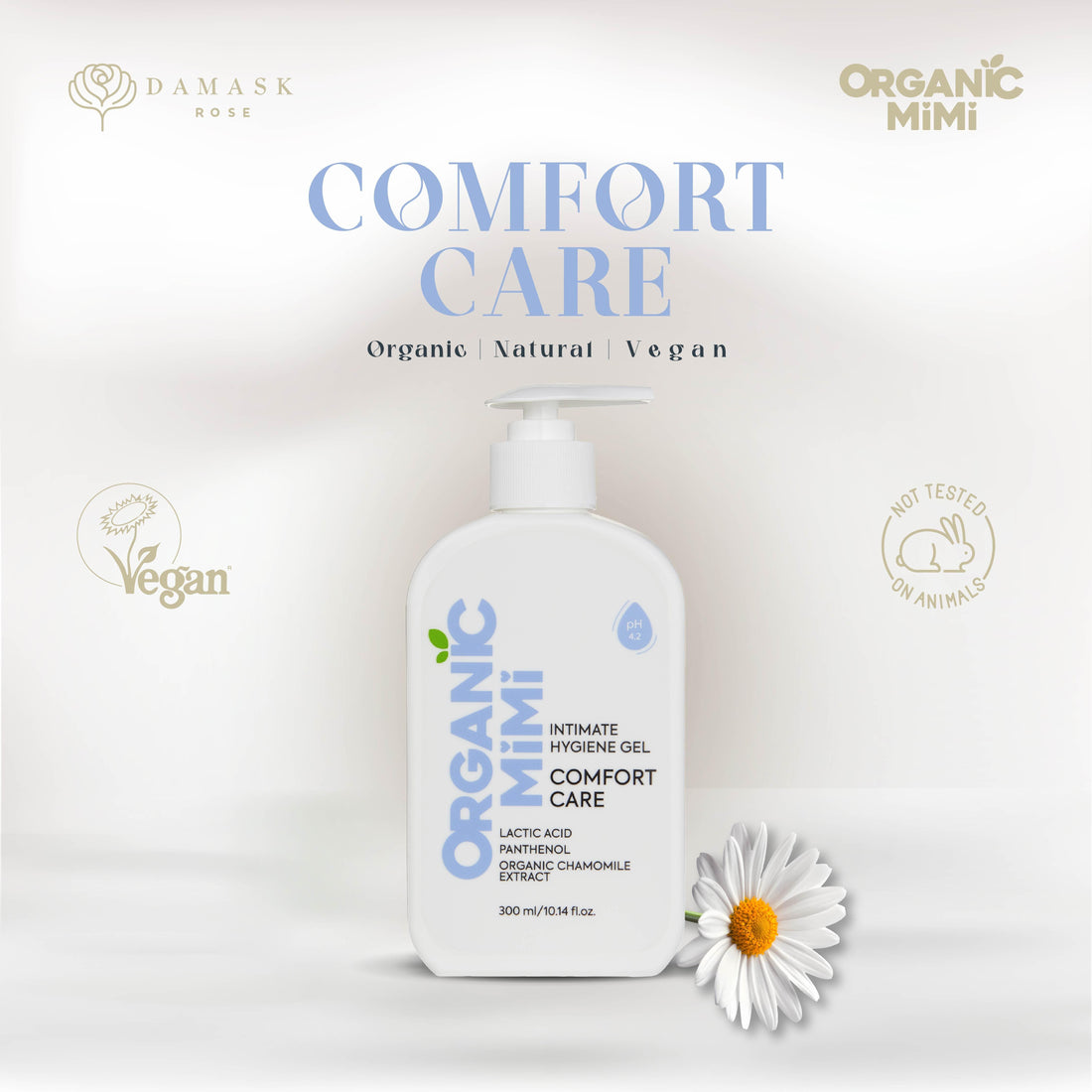 ORGANIC MIMI, INTIMATE HYGIENE GEL COMFORT CARE, 300 ml by Damask Rose