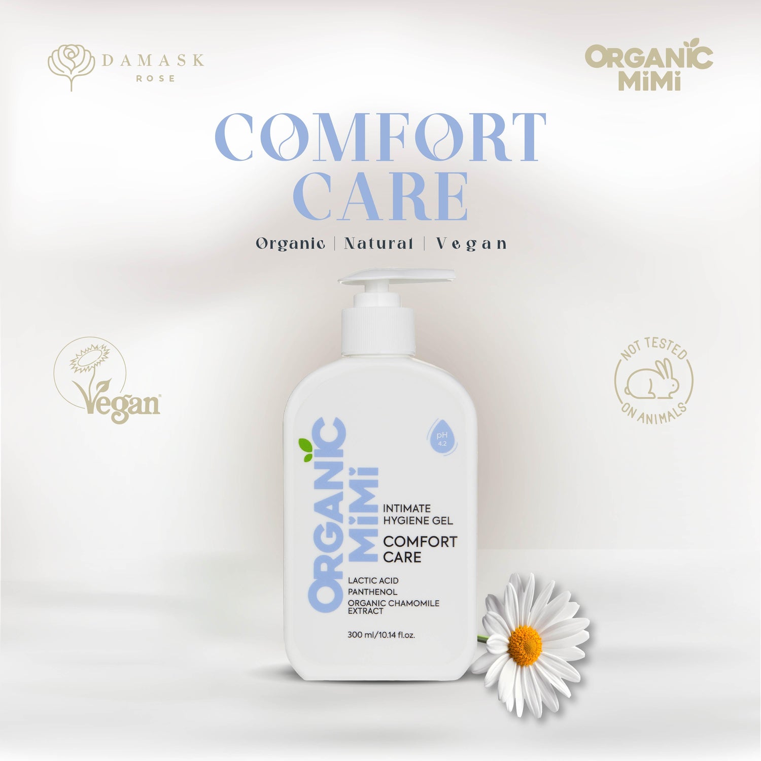 ORGANIC MIMI, INTIMATE HYGIENE GEL COMFORT CARE, 300 ml by Damask Rose