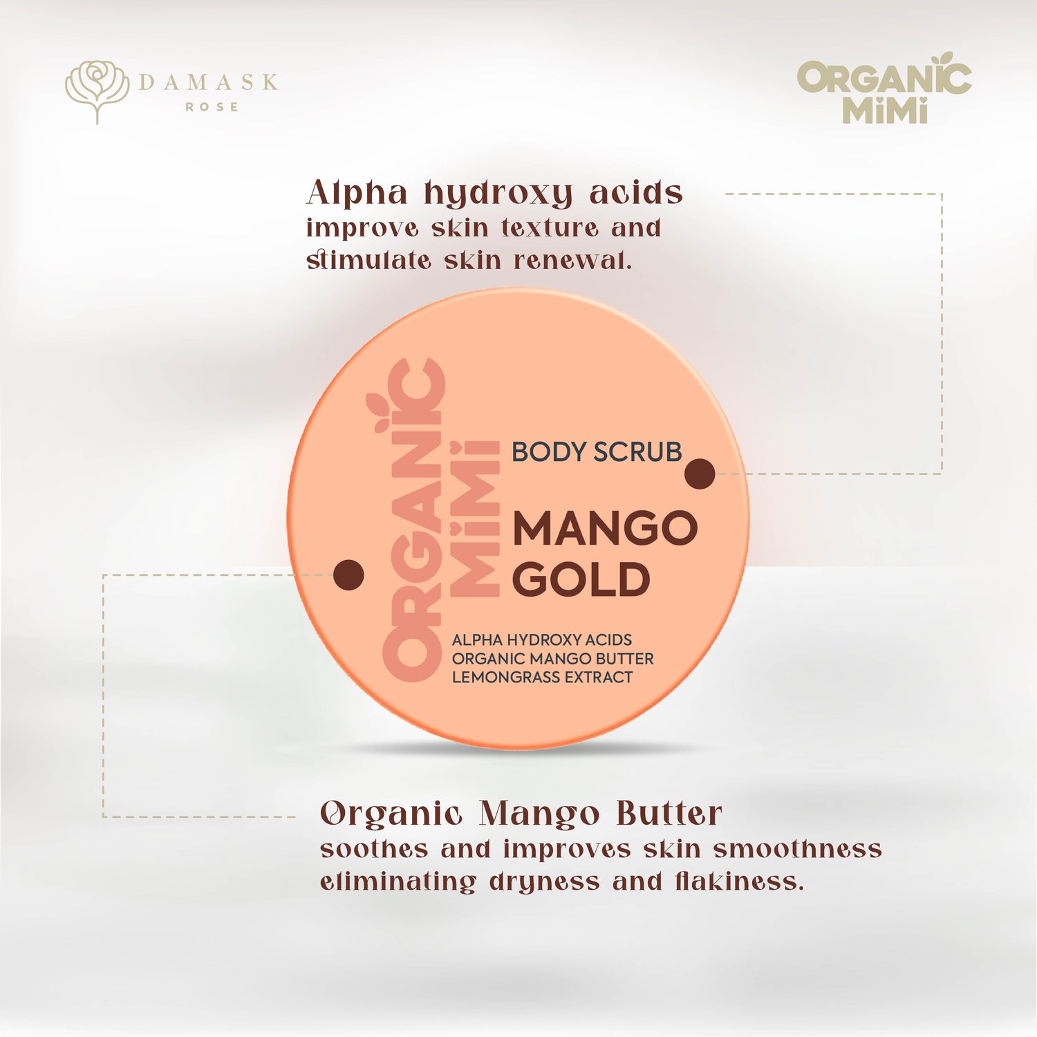 ORGANIC MIMI, BODY SCRUB MANGO GOLD, 250 g by Damask Rose