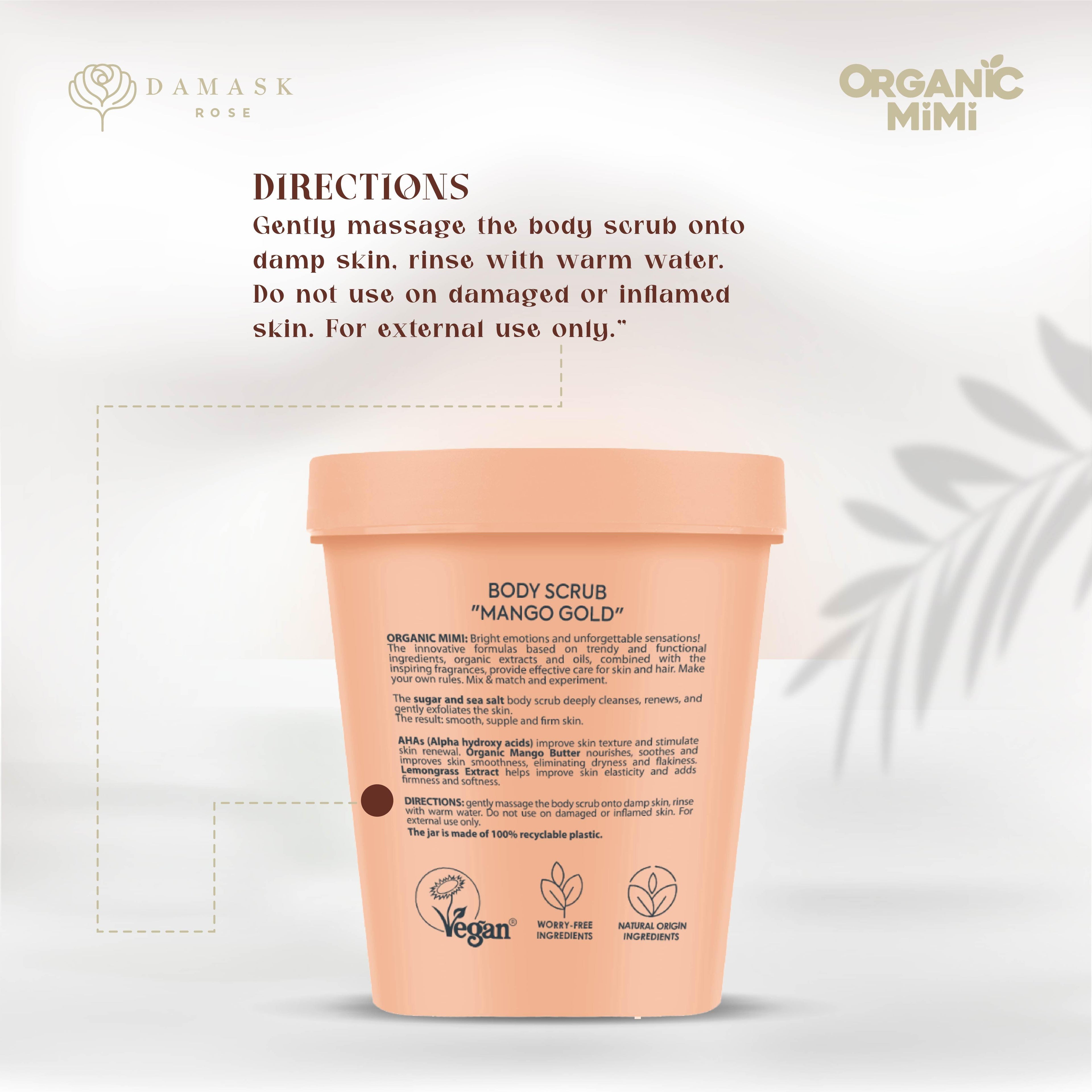 ORGANIC MIMI, BODY SCRUB MANGO GOLD, 250 g by Damask Rose