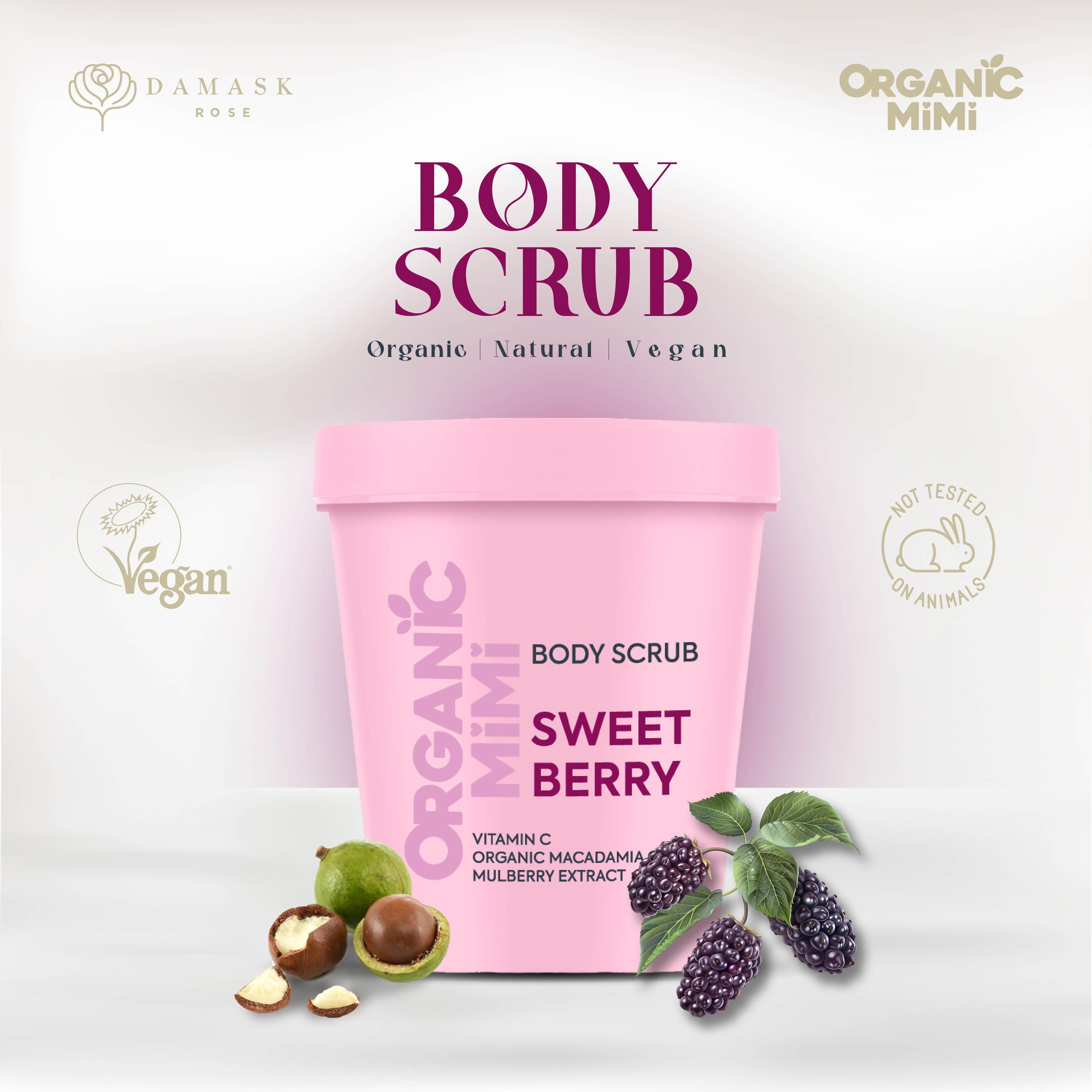 ORGANIC MIMI, BODY SCRUB SWEET BERRY, 250 g by Damask Rose