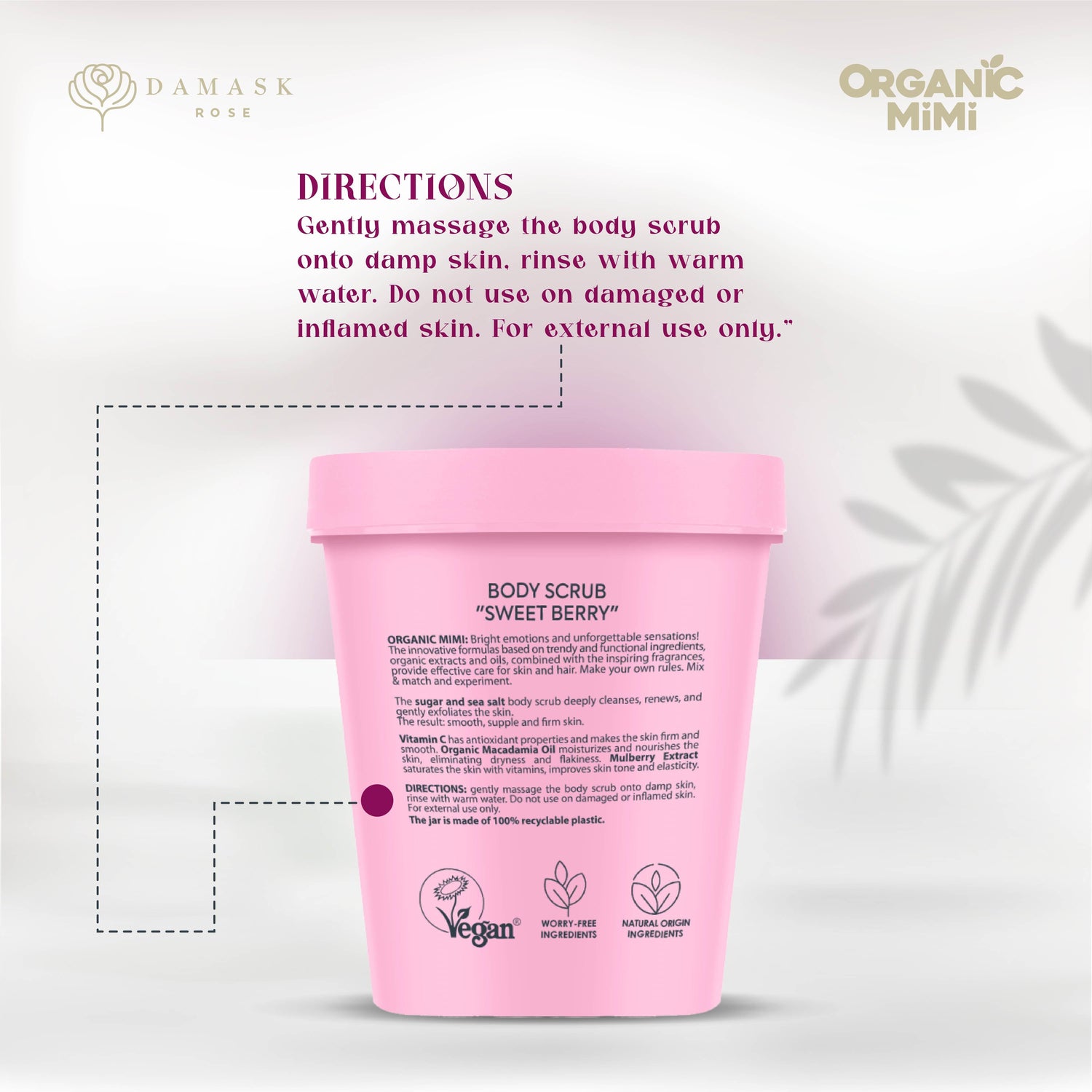 ORGANIC MIMI, BODY SCRUB SWEET BERRY, 250 g by Damask Rose
