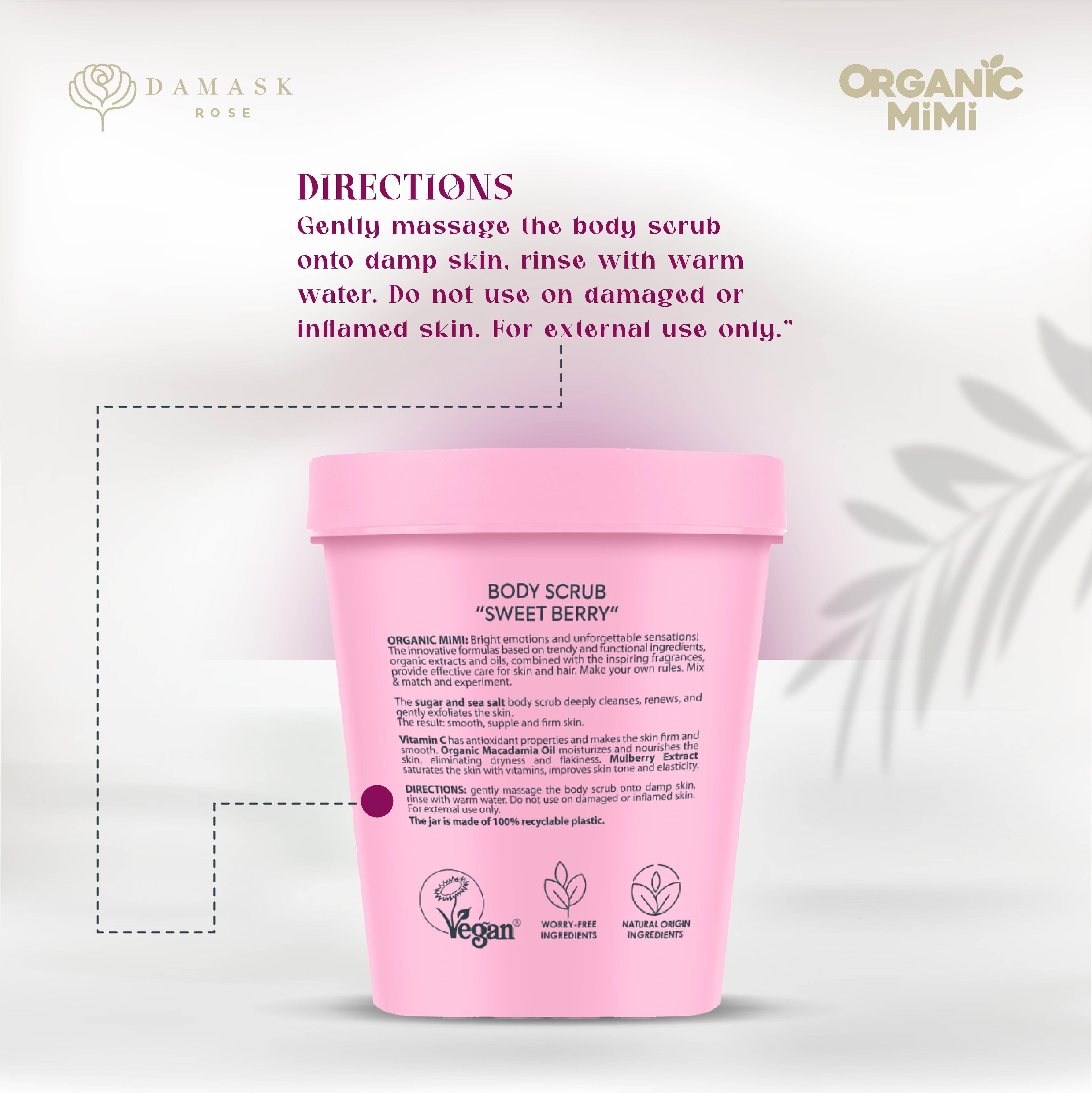 ORGANIC MIMI, BODY SCRUB SWEET BERRY, 250 g by Damask Rose