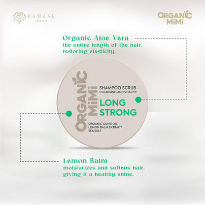 ORGANIC MIMI, SHAMPOO SCRUB CLEANSING AND VITALITY LONG STRONG, 310 g by Damask Rose