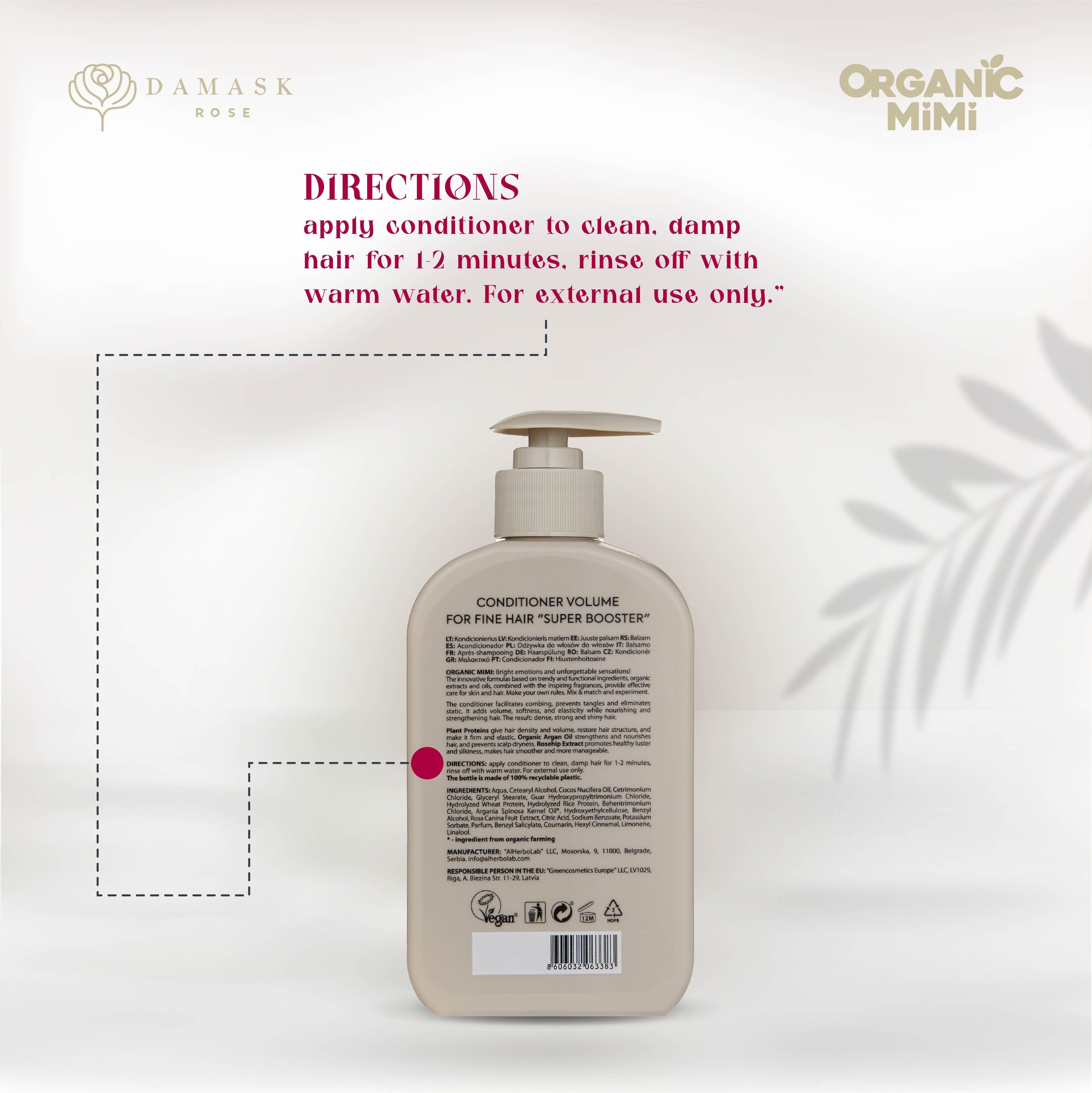 ORGANIC MIMI, CONDITIONER VOLUME SUPER BOOSTER, 300 ml by Damask Rose