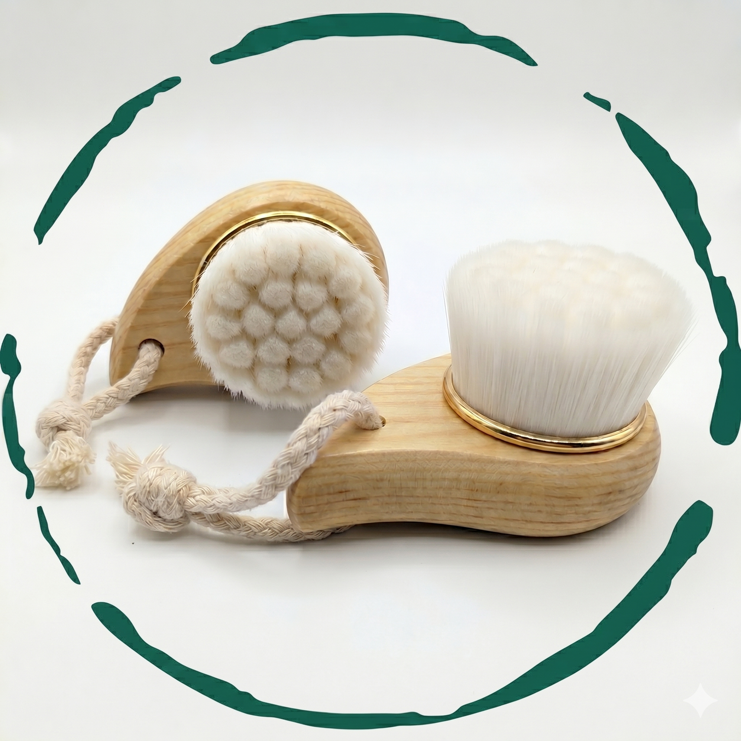 2-Pack Extra-Fine Facial Brush with Bamboo Handle  DestGlow