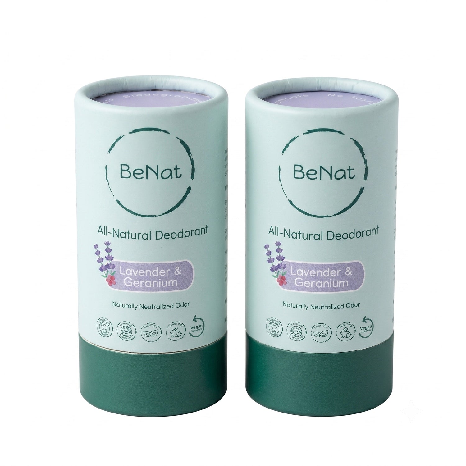 2-Pack All-Natural, Plastic-Free Deodorants 