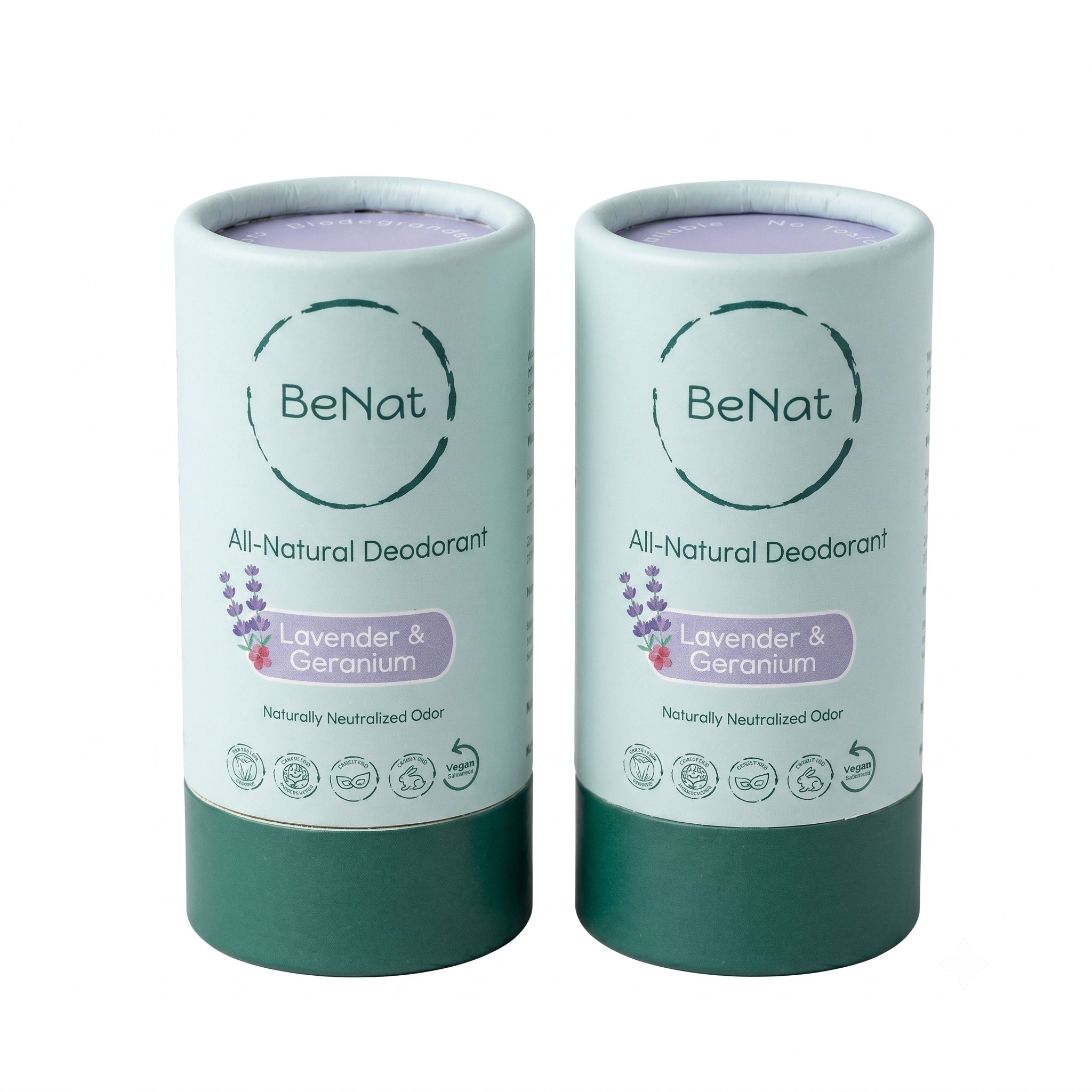 2-Pack All-Natural, Plastic-Free Deodorants 