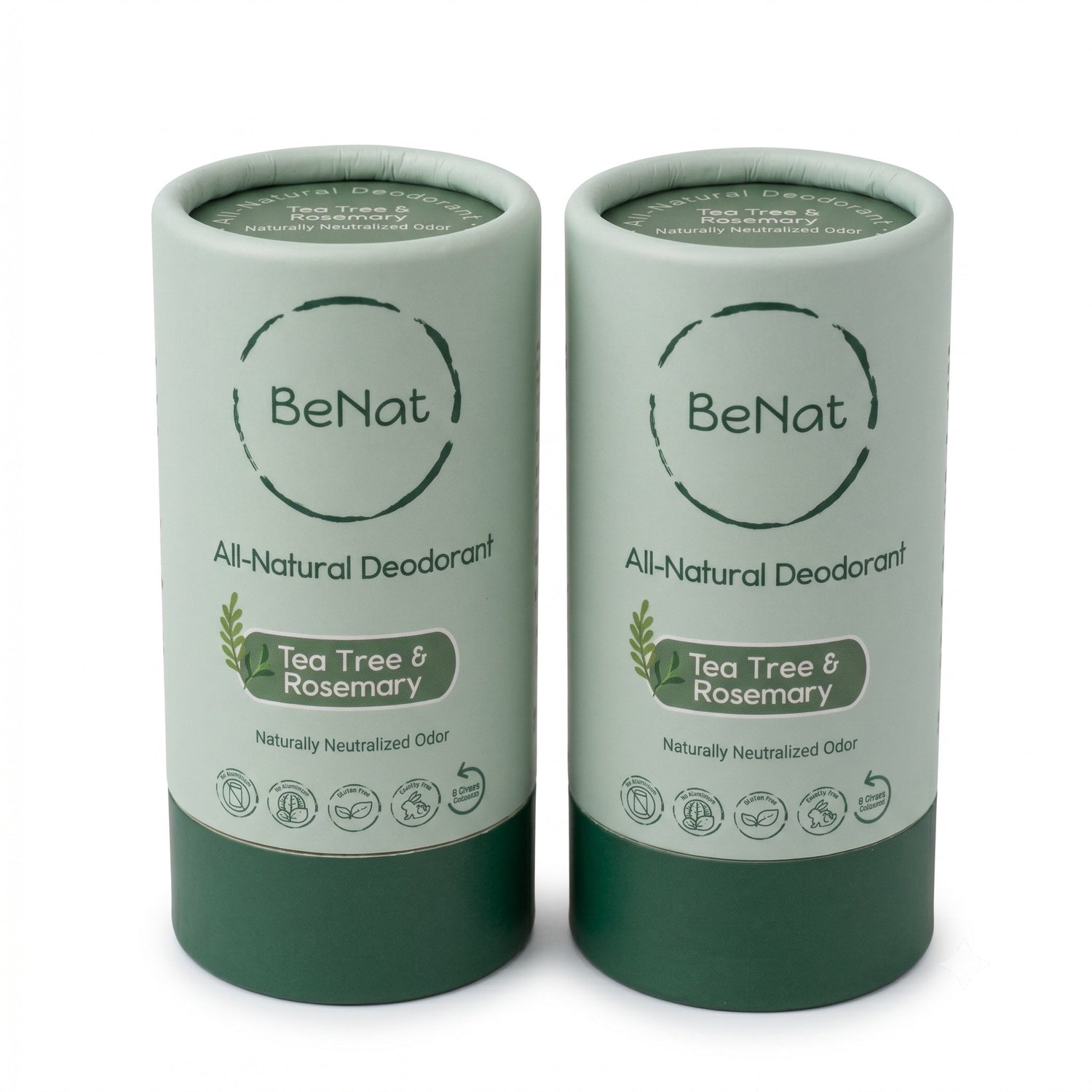 2-Pack All-Natural, Plastic-Free Deodorants 
