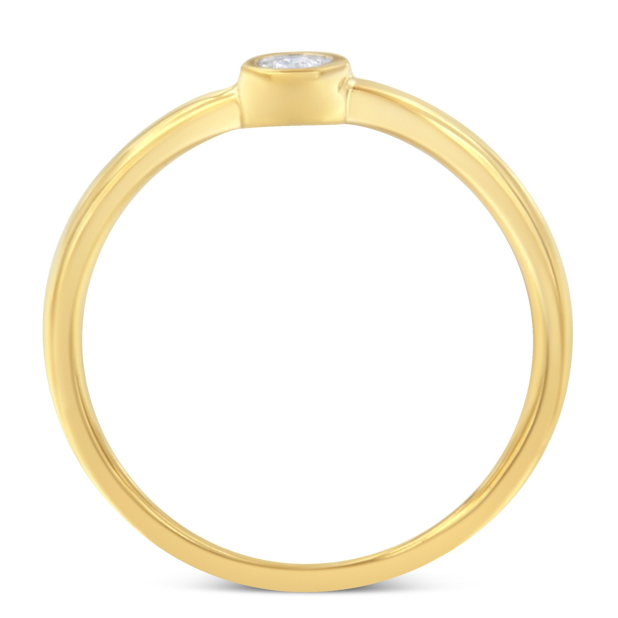 14K Yellow Gold Plated .925 Sterling Silver Miracle Set Diamond Ring (1/20 Cttw, J-K Color, I1-I2 Clarity) - Size 6 by Bids.com