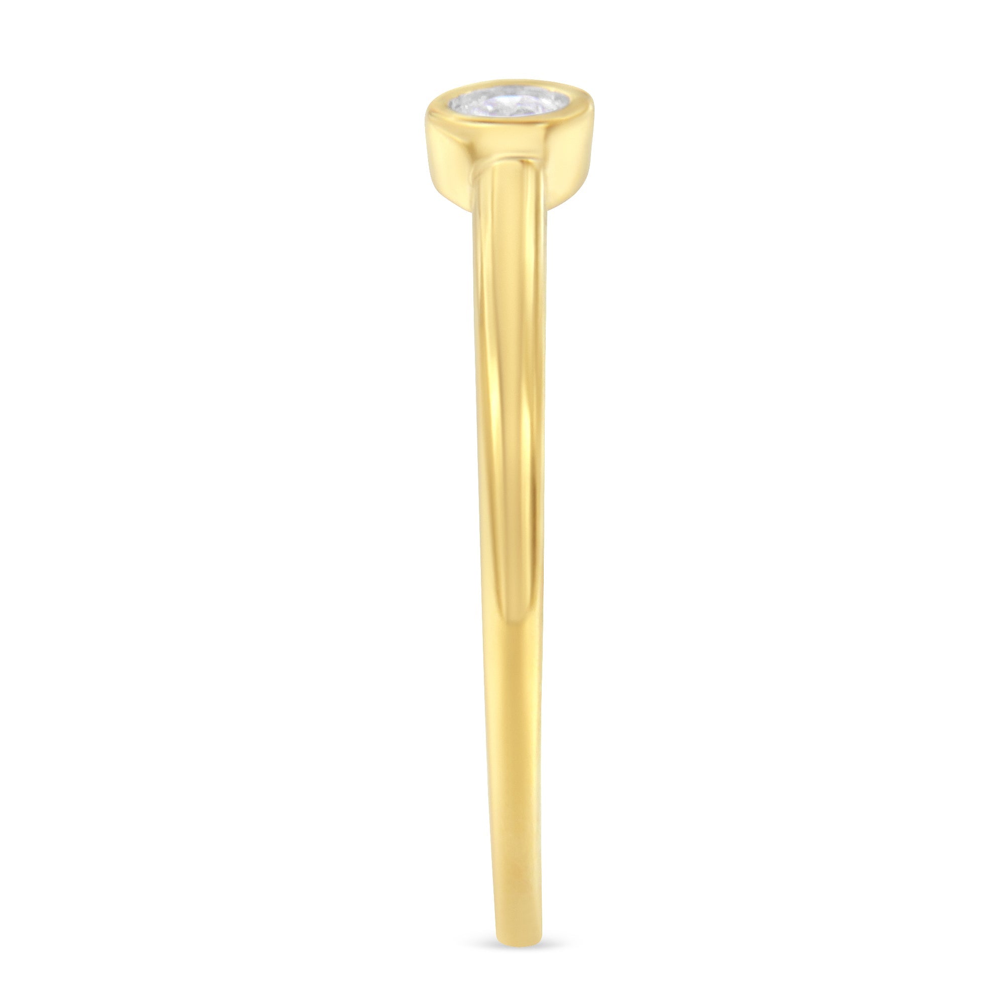 14K Yellow Gold Plated .925 Sterling Silver Miracle Set Diamond Ring (1/20 Cttw, J-K Color, I1-I2 Clarity) - Size 6 by Bids.com