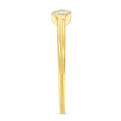 14K Yellow Gold Plated .925 Sterling Silver Miracle Set Diamond Ring (1/20 Cttw, J-K Color, I1-I2 Clarity) - Size 6 by Bids.com