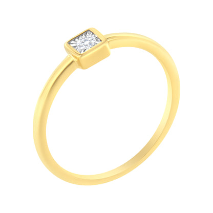 14K Yellow Gold Plated .925 Sterling Silver 1/20 cttw Miracle Set Diamond Promise Ring (J-K Color, I1-I2 Clarity) - Size 6  DestGlow
