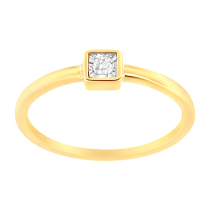 14K Yellow Gold Plated .925 Sterling Silver 1/20 cttw Miracle Set Diamond Promise Ring (J-K Color, I1-I2 Clarity) - Size 6  DestGlow