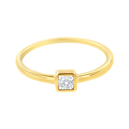 14K Yellow Gold Plated .925 Sterling Silver 1/20 cttw Miracle Set Diamond Promise Ring (J-K Color, I1-I2 Clarity) - Size 6  DestGlow