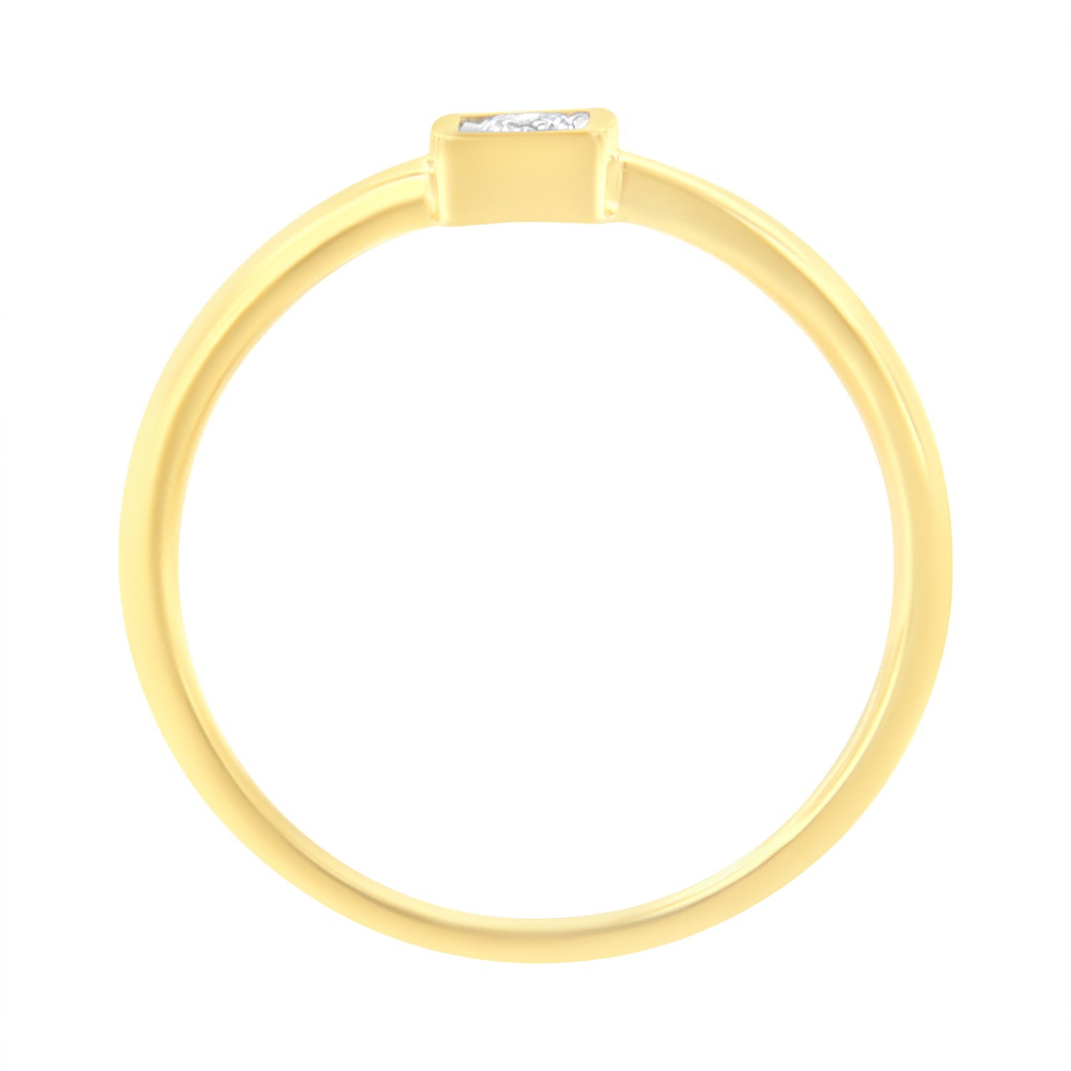 14K Yellow Gold Plated .925 Sterling Silver 1/20 cttw Miracle Set Diamond Promise Ring (J-K Color, I1-I2 Clarity) - Size 6  DestGlow