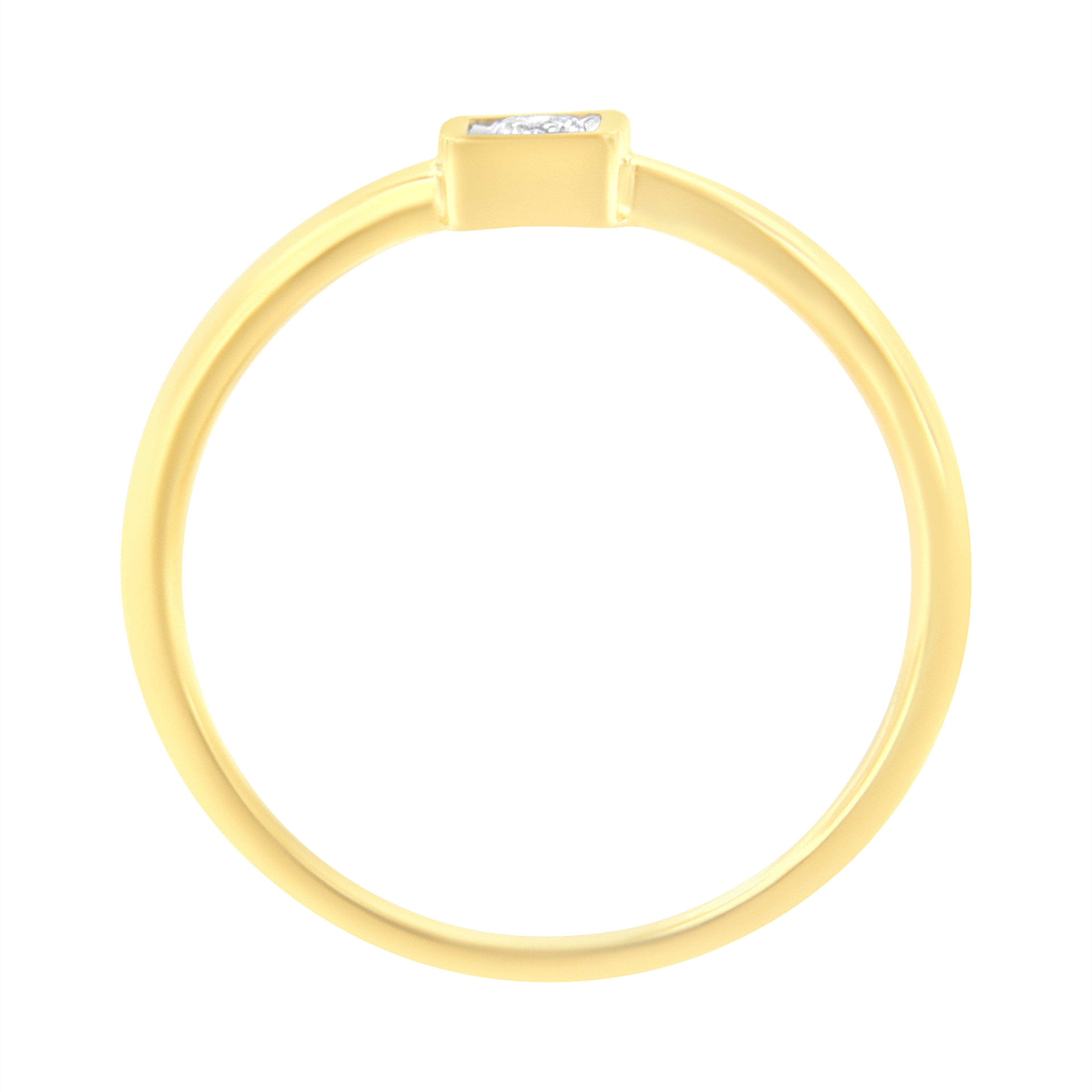 14K Yellow Gold Plated .925 Sterling Silver 1/20 cttw Miracle Set Diamond Promise Ring (J-K Color, I1-I2 Clarity) - Size 6  DestGlow