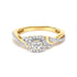 10K Yellow Gold Twisted Shank 1/10 Cttw Diamond Composite Halo Engagement Ring (I-J Color, I3 Clarity) - Size 7 by Bids.com