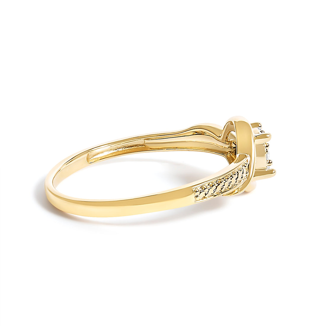 10K Yellow Gold Diamond Cluster Twisted Promise Ring  DestGlow