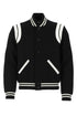 Saint Laurent Men Black Wool Blend Bomber Jacket by Luosophy
