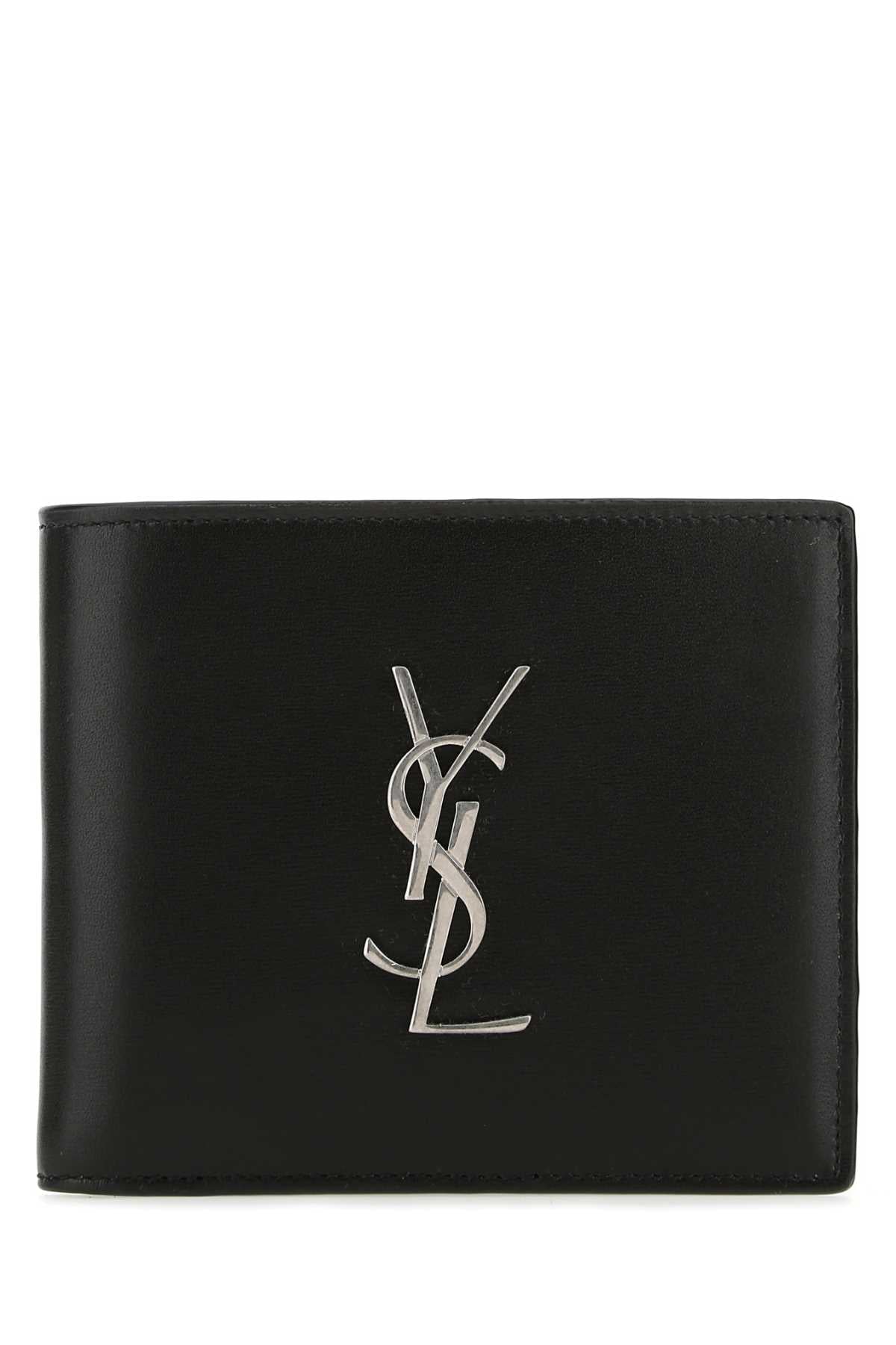 Saint Laurent Men Black Leather Wallet by Luosophy