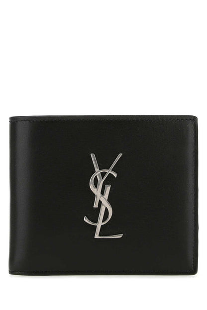 Saint Laurent Men Black Leather Wallet by Luosophy
