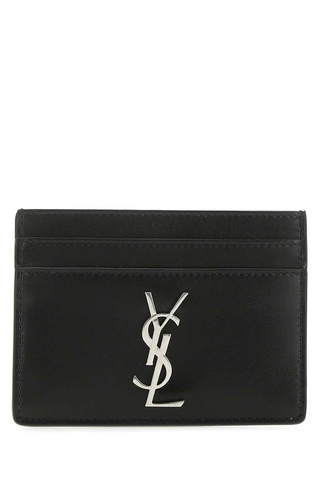 Saint Laurent Men Black Leather Card Holder by Luosophy