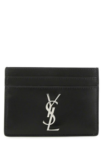 Saint Laurent Men Black Leather Card Holder by Luosophy
