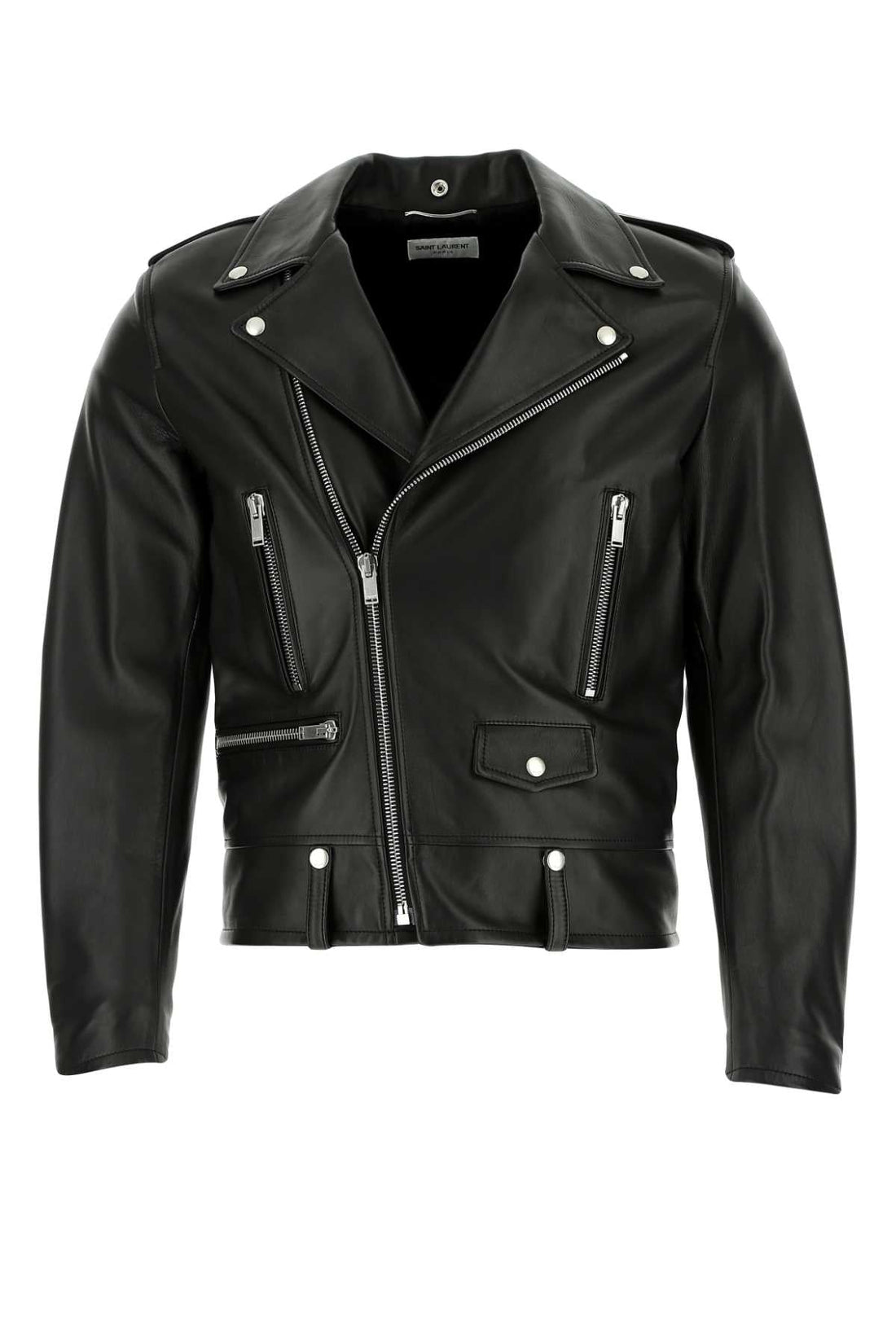 Saint Laurent Men Black Leather Jacket by Luosophy